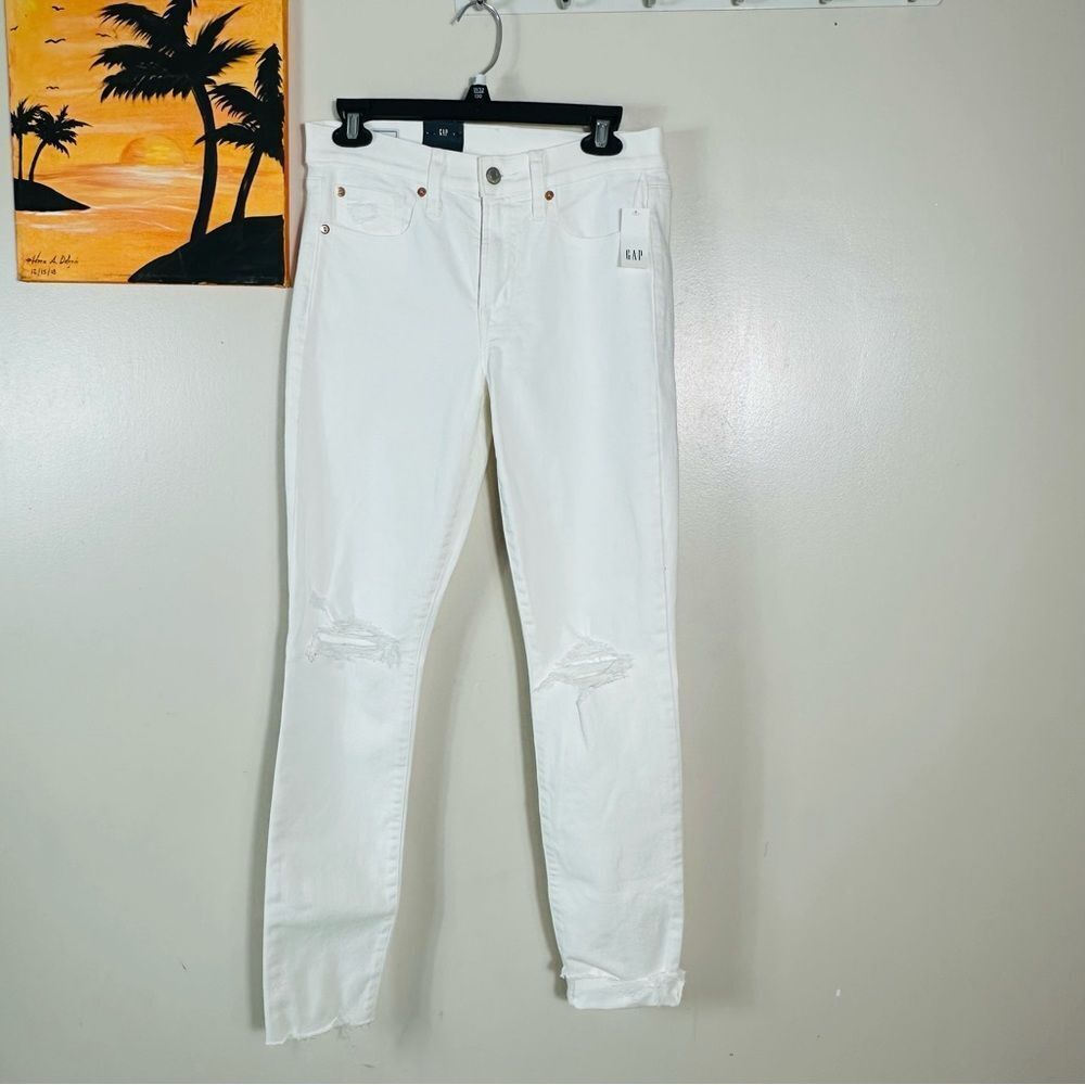 GAP White Ripped Jeans